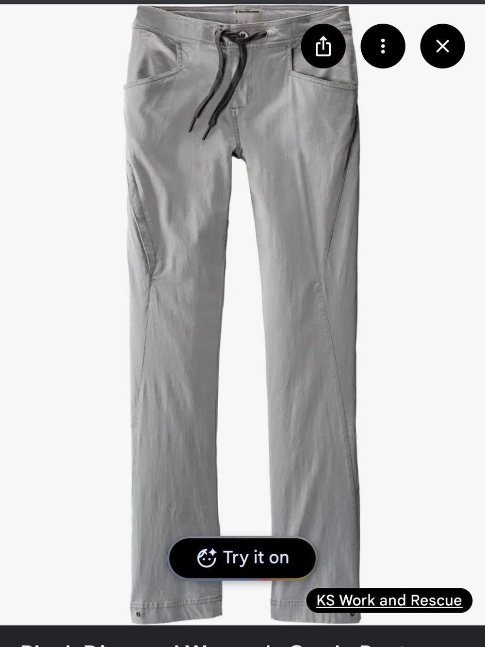 Black Diamond Women’s Size 2 Gray Credo Climbing/Hiking Pants